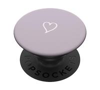 Lavender Purple Hand Drawn Heart Minimalist Digital Art PopSockets Adhesive PopGrip