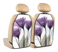 Lavender Purple Hope Flowers,2 Pack Car Seat Kick Mats Back Seat Protector Durable Back Seat Organiser