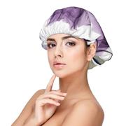 Lavender Purple Hope Flowers,Adult's Satin Sleeping Cap - Women's Elastic Sleep Bonnet, Adjustable Overnight Hair Cover