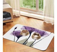 Lavender Purple Hope Flowers,Waterproof Pet Feeding Mat,PU Leather Placemats for Cat Dog Water Bowl,Food Mats,40x60cm
