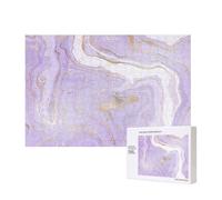 Lavender Purple Marble Golden Line,300 Pieces Wooden Jigsaw Family Game Jigsaw Puzzles for Adults Teens Home Decor