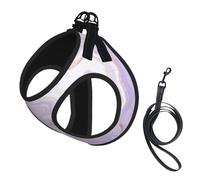 Lavender Purple Marble Golden Line,Pet Harness,Adjustable Reflective Dog Harness,Pet Leash Vest,L