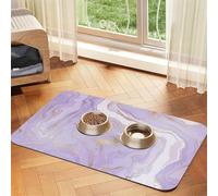 Lavender Purple Marble Golden Line,Waterproof Pet Feeding Mat,PU Leather Placemats for Cat Dog Water Bowl,Food Mats,30x45cm