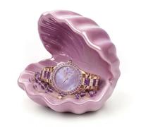 Lavender Purple Shell Jewelry Dish Ceramic Ring Holder, Purple Scallop Gift | Unique Birthday Gifts for Women Her Jewellery Tray Aesthetic Room Decor, Small Friendship Christmas House Warming Gifts