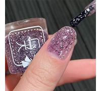 Lavender Purple Silver Glitter Nail Polish, Shimmer Diamond Nail Polish with Prismatic Sparkle, Flash Shiny Quick Drying Long Lasting Nail Varnish for DIY Manicures & Party Glam Looks