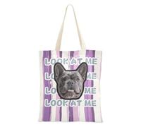 Lavender Purple White Stripe Pattern Doodle Art Customized Pet Avatars on Bulk Totes Personalized Picture Canvas Tote Bulk Canvas Tote Bags Bulk For Teachers blanks