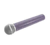 Lavender Rhinestone Fake Microphone Prop Model for Party Stage | 49-tube Design, Plastic Build, Realistic Look, Lightweight and Easy to Carry for Birthday Performance