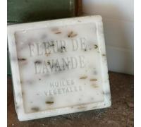 Lavender Scented Soap, Savon de Marseille Fleur de Lavande Soap, Square Soap Bar, White Soap Bar, Bathroom Toiletries Gift, Hand Soap, Natural Ingredients Soap Bar, Dried Flowers French Soap Gift