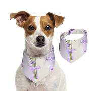 Lavender Season Aroma Charming,Dog Bandanas Cotton Pet Scarf Adjustable Bibs for Pet,L