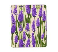 Lavender Stamp Desk Pad, Washable for Office/Gaming/Writing, Rubber Base, Polyester Surface