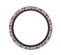 Lavender Stamp Print Elastic Fit Car Steering Wheel Cover Heat Insulation Comfort All-Weather Protection