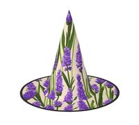 Lavender Stamp Print Halloween Witches Hat Witch Costume Women Cosplay Party Wizard Hat Accessory For Women