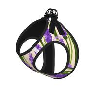 Lavender Stamp Print Pet Vest Harnesses Leash Set Reflective Puppy Vest Dogs Walking Training Dog Harness