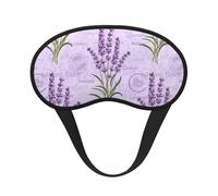 Lavender Stamp Print Unisex Blackout Sleep Mask Comfortable Eye Mask for Travel Meditation Sleep Travel