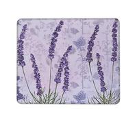 Lavender Stamp Printed Gaming Mouse Pad 9.5x7.9 Inches, Non-Slip Rubber Base Laptop Mousepad Desk Mat with Stitched Edges for Gamer, Office, Home