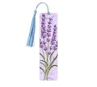 Lavender Stamp Wooden Bookmark Perfect Decoration for Bookmarks Lovers Students Reading Book Club