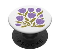 Lavender Tulips Vintage Flower Lover Illustration Floral PopSockets Adhesive PopGrip