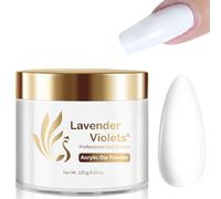 Lavender Violets 120g White Dip & Acrylic Powder 2 in 1 Acrylic Nail Powder Polymer Professional Acrylic Application for Nail Extension Strengthen 3D French Nail Carving Manicure Large Capacity L002