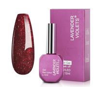 Lavender Violets 12ml Gel Nail Polish Wine Red Glittery UV LED Soak Off Nail Lamp Curing Manicure Pedicure Larger Content Salon Quality H508