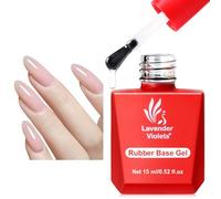 Lavender Violets 15ml Clear Rubber Base Gel for Nails UV Nail Polish LED Soak Off Nail Lamp Curing Manicure Pedicure Larger Content Salon Quality A105