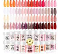 Lavender Violets 36 Colours Dip Nails Powder Starter Kit Nude Pink Skin Tones Red and Yellow Glitter Neutral French Acrylic Dipping Nail Powder Colour Set for Home Salon Dip Manicure Designs M953