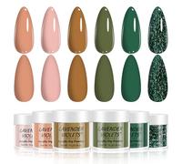 Lavender Violets 6 Colours Acrylic Dip Powder French Nail Art Manicure Large Capacity Dipping Powder Nail Powder DIY Early Green Brown JS207