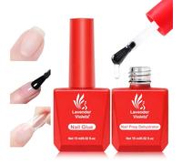 Lavender Violets Nail Glue Gel & Prep Dehydrator Set 15ml 2 in 1 Kit for Gel Nails, Acrylic Extensions - Strong Adhesive with UV Light Cure & Quick Dry Primer A107A111