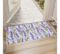 Lavender Welcome Doormats Non-Woven Fabrics Front-Door - Lavender Home Decor Indoor-Mats All Seasons Non-Slip Seasonal Doormats 17x29.5 in