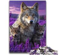 Lavender Wolf JigsawPuzzle 1000 Pieces for Teenagers,Challenging Family Activity Games DIY Toy for Home Wall Decor Gifts (38x26cm)