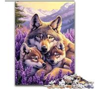 Lavender Wolf Puzzles for Adults Teens 1000pc Puzzle, Interesting Stress Reduction Parent-child Interaction (50x75cm)