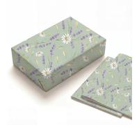 Lavender Wrapping Paper 2 Folded Flat Sheets Thick Kraft Floral Gift Wrap for Women Birthday Rustic Wedding Sage Green Daisy Print 19.7x27.6 Inch