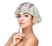 Lavenders On Vintage Postcard,Adult's Satin Sleeping Cap - Women's Elastic Sleep Bonnet, Adjustable Overnight Hair Cover