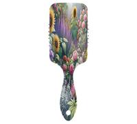 Lavenders Sunflowers Roses Peony Air Cushion Massage Comb, Hair Detangler Brush, Anti Static Hair Brush, Brushes Fine Hair