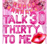 LaVenty 30th Pink Balloons Talk 30 to Me Balloons Talk 30 to Me Birthday Decoration Talk Thirty To Me Banner 30th Birthday Decoration for Her Dirty 30 Birthday Decoration