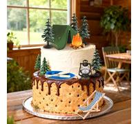 LaVenty Camping Cake Topper Fireside Camp Decor Fireside Camp Topper