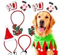 LaVenty Christmas Party Hat Christmas Party Headband for Dog Xmas Hat Reindeer Horn Headband Funny Xmas Photo Booth Props