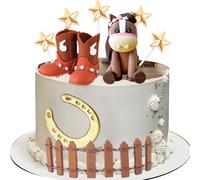 LaVenty Cowboy Horse Cake Decoration Cowgirl Cake Topper Girls Horse Party Decorations Horse Racing for Western Cowgirl Birthday Baby Shower