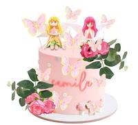 LaVenty Fairy Cake Decoration Mushroom Cake Decoration Fairy Cake Decoration Garden Fairy Cake Decoration Fairy Party Supplies Fairy Party Favors