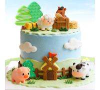 LaVenty Farm Animal Cake Decoration Chicken Farm Animal Birthday Decoration