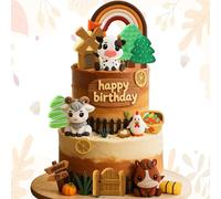 LaVenty Farm Animal Cake Decoration Chicken Farm Animal Birthday Decoration Chick Egg Cake Topper for Farm Animal Baby Shower Birthday Party Decorations