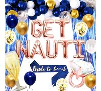 LaVenty Get Nauti Bachelorette Decorations Last Sail before the Veil Bachelorette Decorations Nautical Bridal Shower Decorations Bachelorette Balloons