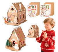 LaVenty Gingerbread House Craft Kit DIY Paint Build 3D House Kit for Kids Arts and Crafts Make Your Own House for Chirstmas New Year Decoration