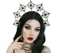 LaVenty Gothic Halo Crown Baroque Headband Stars Goddess Tiara and Crown for Women Boho Wedding Headpiece Halloween Costume