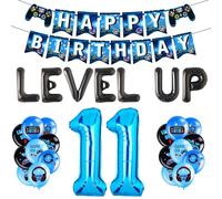 LaVenty Level UP Birthday Decoration Video Game 11 Birthday Decorations Gamer Party Supplies Eleven years old Birthday Party Decorations