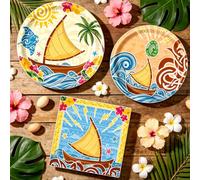 LaVenty Moana Party Tableware Set Plates Napkins and Tablecloth