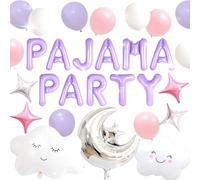 LaVenty Pajama Party Decoration sleepover party supplies girls Moon Star for Girls Pajamas Slumber Night Out Party Decoration for Birthday Baby Shower Bridal Shower