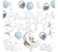 LaVenty Pajama Party Decoration sleepover party supplies girls Moon Star for Girls Pajamas Slumber Night Out Party Decoration for Birthday Baby Shower Bridal Shower