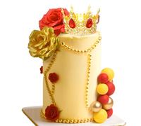 LaVenty Red Balls Cake Toppers Princess Cake Decoration Tiara Crown Birthday Decoration for Birthday Party Queen of Heart Supplies