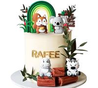 LaVenty Safari Baby Shower Safari Animals Cake Decoration Wild One Two Wild Koala Squirrel Cake Toppers