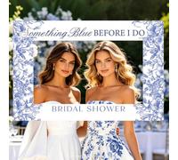 LaVenty Something Blue Photo Booth Props Bachelorette and Wedding Party | Before I Do Blue Bridal Shower Decorations for Engagement